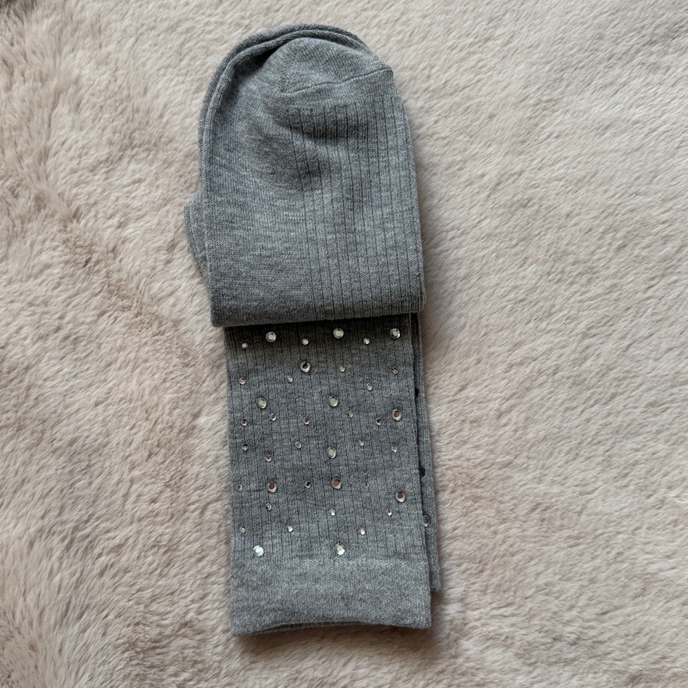 LOFT Gray Embellished Crew Socks - Picture 6 of 7